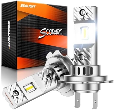 SEALIGHT H7 Bulbs 80000LM Ultra-Bright S6 H7 ATV Bulbs No Adapter Required No Cordless, 6500K White Light, 60000+Long Lifespan, Plug-N-Play, Marker Light Assemblies, Pack of 2