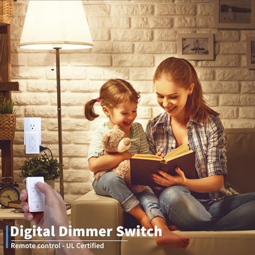 Humpptom Remote, Wireless Remote Control for Lamp Dimmer Switch, Only for Plug in Dimmer