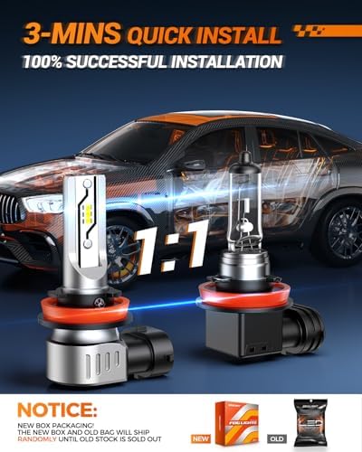 SEALIGHT H11/H8/H16 LED Fog Light Bulb, 12000LM 6500K White-2 Pack, for SUV