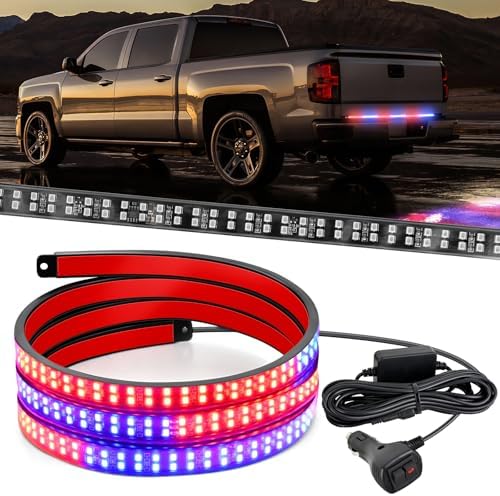 Nilight 60 Inch 360 LED Tailgate Strobe Light Strip Red Blue
