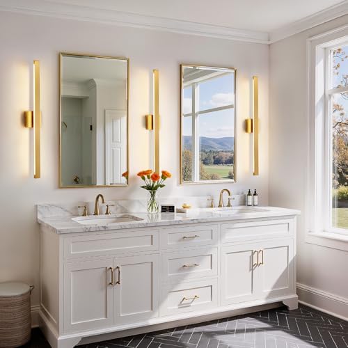 Modern Bathroom Vanity Light Gold Bathroom Light Fixture Over Mirror 32 Inch 26W Dimmable 5CCT LED Vanity Light Bar for Bathroom Mirror Cabinets Bedroom