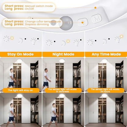 SunRider 2-Pack Rechargeable Motion Sensor LED Ceiling Lights with Remote