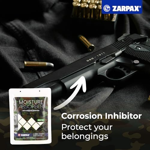 Zarpax Moisture Absorbers for Gun Safe 7.5 oz/212g - Dehumidifier Prevents Corrosion - Protects Gear - Desiccant Removes Excess Moisture - Set of 5