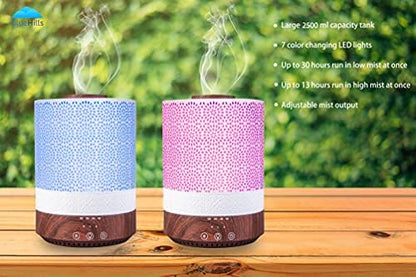BlueHills 2500 ML Premium XL Essential Oil Diffuser Décor Cover Dark Wood