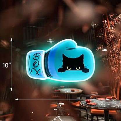 UV AcrylicPlate Pattern Neon Light Boxing Set neon Light LED USB 5V Happy Cat Neon Light Suitable For Bedroom Living Room Restaurant Bar Club Party Decoration Gift Business Shop