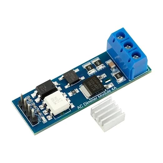 AC Dimmer Module 4A for Arduino ESP32 – Compact TRIAC Dimmer 400V 4A, 3.3V/5V Logic, Phase Control for Lights Fans Small Appliances – DIY Smart Home Automation Module