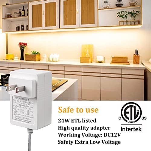 WOBANE 8PCS 20inch Under Cabinet Lighting with Remote,Warm White LED Light