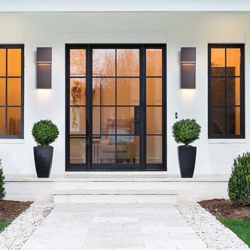Tarentlight Outdoor Wall Lights Modern Exterior Lighting Fixtures, 3000K Integrated LED, Wall Sconce Lighting 2 Packs, Bronze Outside Wall Mount Lights for House Front Door Porch Garage Patio