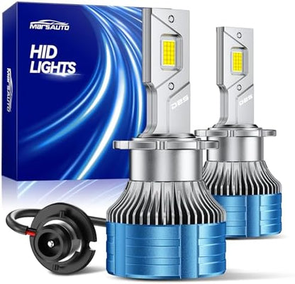 Marsauto D2S HID Bulbs, 800% Brightness, 6500K White for 85122 66240 66040 66240CBI Bulb, Plug and Play, Pack of 2