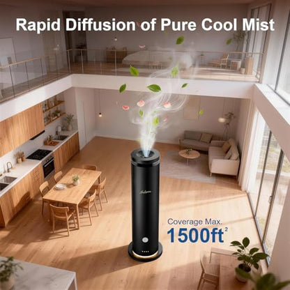 Waterless Diffuser Pro with 5 Scent Oils, Luxury Hotel-Class Essential Oil Diffuser Aromatherapy Machine with 1500 Sq Ft Cover, 6 Mist, 4.06Oz Diffusers for Home Large Room Hotel SPA - Black
