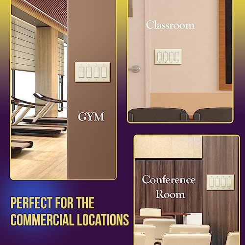 ENERLITES 4-Gang Mid-Size Decorator Switch Outlet Wall Plate Cover, 1 Pack
