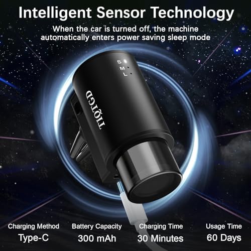 Smart Car Air Freshener, Car Air Freshener Diffuser with 3 Spray Modes, Rechargeable Aromatizante para Carro with 10pcs Essential Oil, 5 Scents, Long-Lasting, 2Pack