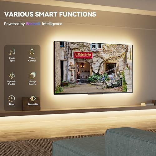 PAUTIX LED Strip Warm White 20ft/6.1m,Smart LED Strip Light Kit Compatible with Alexa/Google Assistant,Dimmable 24V 3000K COB LED Strip Light for Bedroom,Kitchen,Cabinet,Mirror,Sunroom