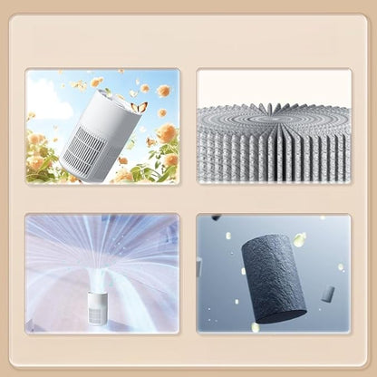 Home bedroom air purifier, high-efficiency particulate air filter, used for smoke, pollen, dandruff, odor air purifier, pet quiet air purifier, home, baby room (white)