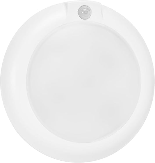 Maxxima 6 in. Round Motion Sensor LED Ceiling Mount Light Fixture - 600 Lumens, 3000K Warm White, Indoor Dome Light, Ideal for Closet, Hallway, or Kitchen Pantry Lighting