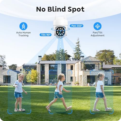 CAMCAMP WiFi Camera Outdoor Wireless for Home Security Auto Person Tracking