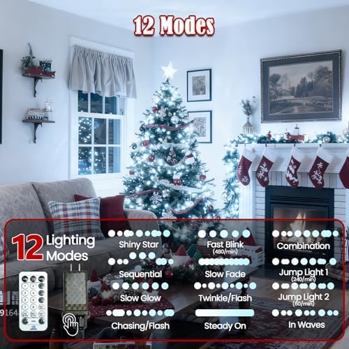 Voice Control 88 Ft 240 LED Smart String Lights with Remote, Cool White
