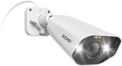 ZOSI 4K PoE Add-on Camera, Person Vehicle Detection, Two Way Audio, Color Night Vision, 8MP Outdoor Indoor Weatherproof Home Security Metal Bullet Cam, Only Compatible with Same Brand 4K POE NVR