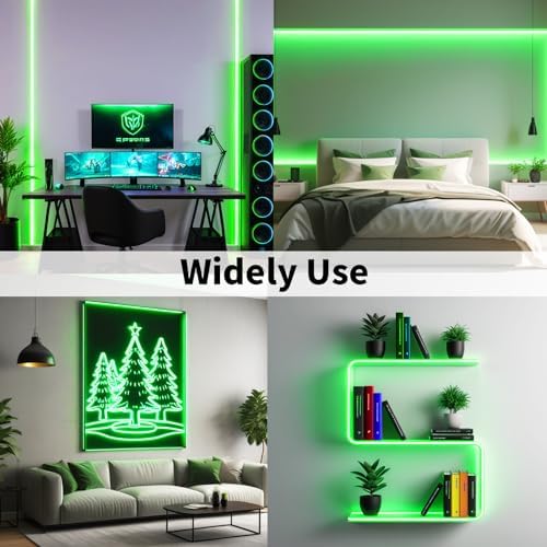 iNextStation Green LED Light Strip 16.4FT LED Rope Lights (with DC12V Plug)