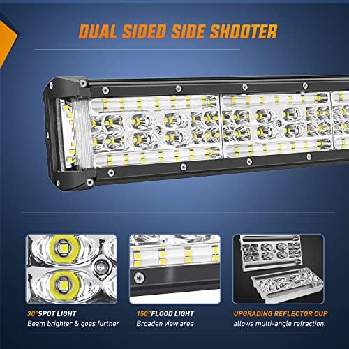 Nilight Side Shooter LED Light 1PC 22" with Wiring Kit for Truck SUV UTV