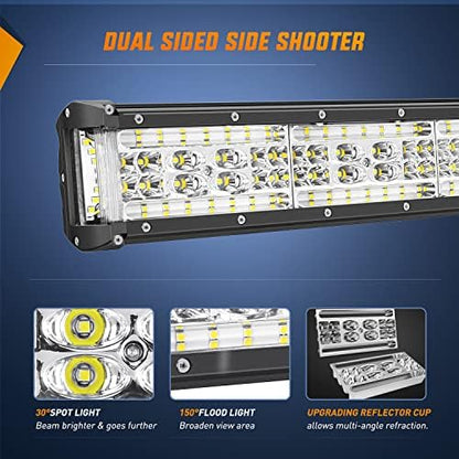 Nilight Side Shooter LED Light 1PC 22" with Wiring Kit for Truck SUV UTV