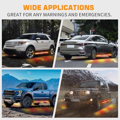 XRIDONSEN 2PCS 60 inch Running Board Strobe Lights Truck Emergency Lights