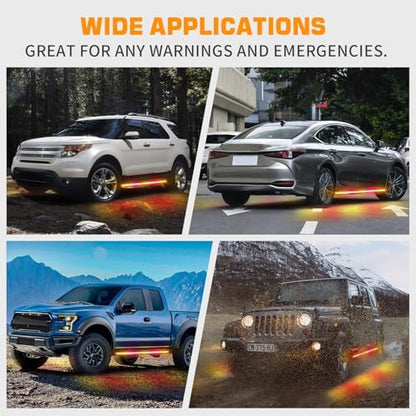 XRIDONSEN 2PCS 60 inch Running Board Strobe Lights Truck Emergency Lights