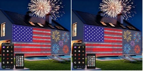 echosari Smart Curtain Lights Plug in, 400 LED Curtain Lights with App Programmable 6.6 x 6.6ft RGB&IC DIY Pattern Music Sync for Bedroom Backdrop Decor (Pack of 2)