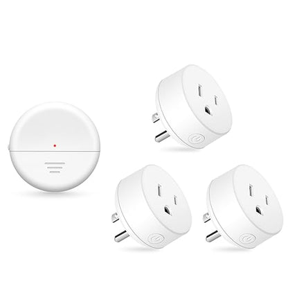 NineLeaf Wireless Motion Sensor Outlet, 15A/1500W, Adjustable Sensing Mode, 260FT Wireless Light Switch Transmitter, No Wiring, Long Time Delay, for Lights, Bathroom Fan, Garage(1Sensor 3Plugs)