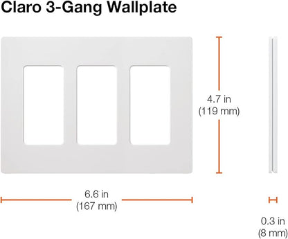 Lutron Claro 3 Gang Decorator/Rocker Wallplate, Satin, Taupe (1-Pack) | SC-3-TP