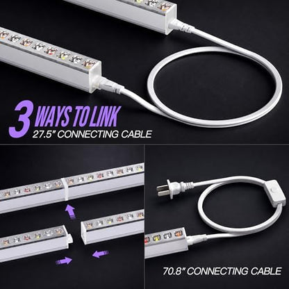 KingLED Grow Lights for Indoor Plants, Natural-Like 5000K Full Spectrum Plant Lights for Indoor Growing, 48W(4 X 12W) High PPFD 2FT LED Grow Light Strips for Seed Starting, Linkable, 4-Pack