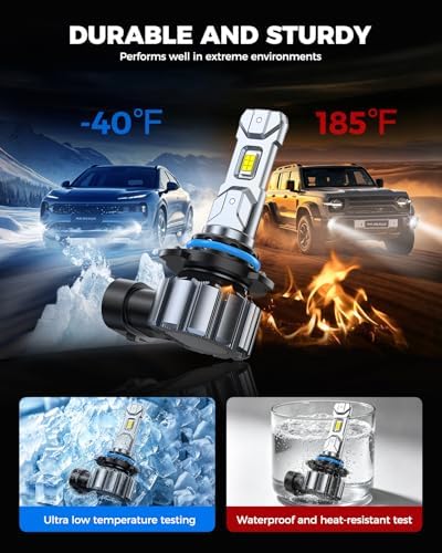 Marsauto M1S 9005 Fog Bulbs, 80000LM 6000K Cool White, 1:1 Halogen Size, Plug and Play Fog Light, 80,000+ Hours Lifespan, Non-Glare, Error-Free for Car Truck ATV, 2-Pack