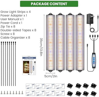 Wolezek 14in Grow Light Strip for Indoor Plants, Full Spectrum