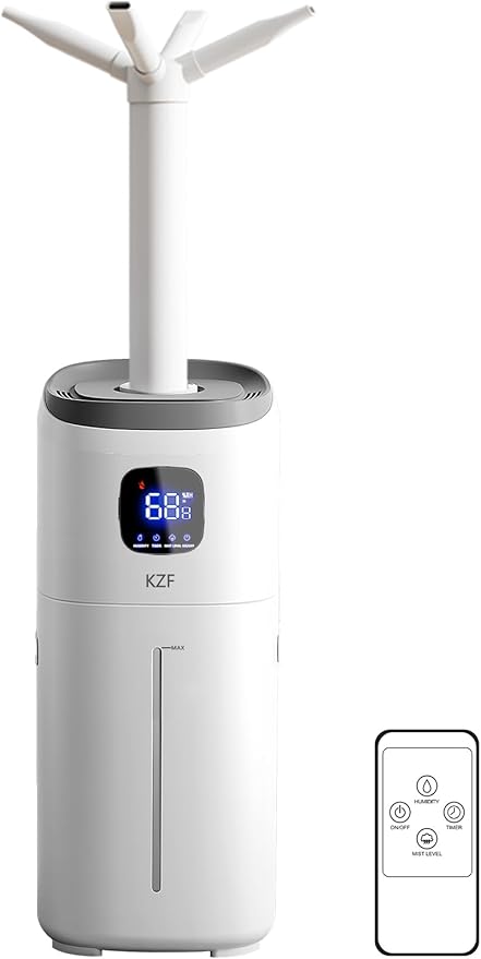 KZF 15L Humidifiers for Bedroom Large Room with a Spray Can - 2000 Sq.ft Coverage, 72Hrs Runtime, Top Fill, 26dB Quiet, 3 Mist Levels & Diffuser, Auto Shut-Off, Ready for Baby Nursery and Plants