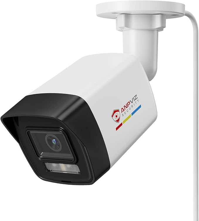 Anpviz 5MP Bullet PoE Camera Outdoor, Color Night Vision, AI Motion Detection 2.0, Wired IP Security Camera with Audio, 2.8MM Lens Wide Angle, 3072x1728P, IP67, WDR, SD Card Slot, IPC-B1053WD-S