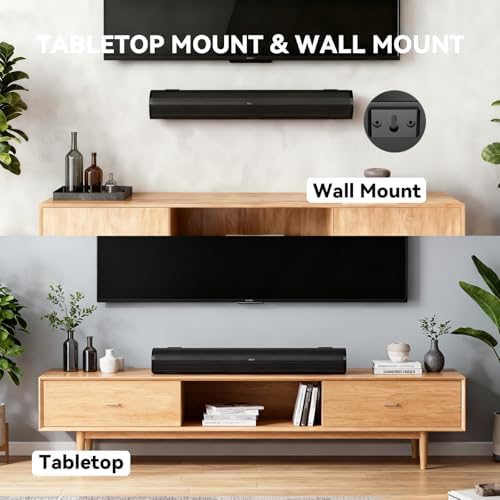 HDMI Sound Bar Smart TV, Home Theater Surround Sound Bars, TV Speakers Sounds Bar Bluetooth HDMI AUX OPT COAX USB Home Audio Surrounds Sounds System For PC Projector Game Movie/Music/News, Black