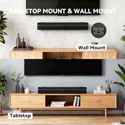HDMI Sound Bar Smart TV, Home Theater Surround Sound Bars, TV Speakers Sounds Bar Bluetooth HDMI AUX OPT COAX USB Home Audio Surrounds Sounds System For PC Projector Game Movie/Music/News, Black