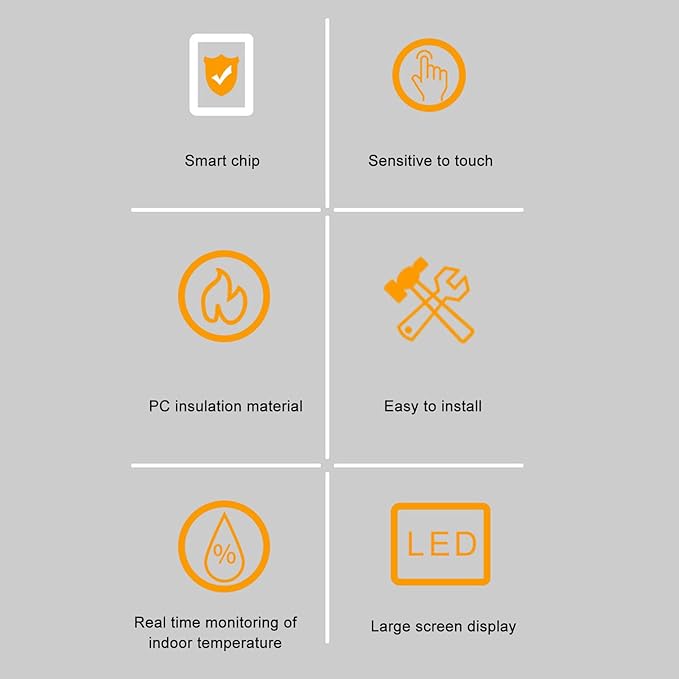 Smart Electric Floor Heating Thermostat 16A AC85V‑250V Home Thermostat, Easy Installation and Accurate Temperature Control (White)