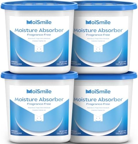 Large Moisture Absorber Buckets, 14 oz Each, Fragrance Free, 4 Pack