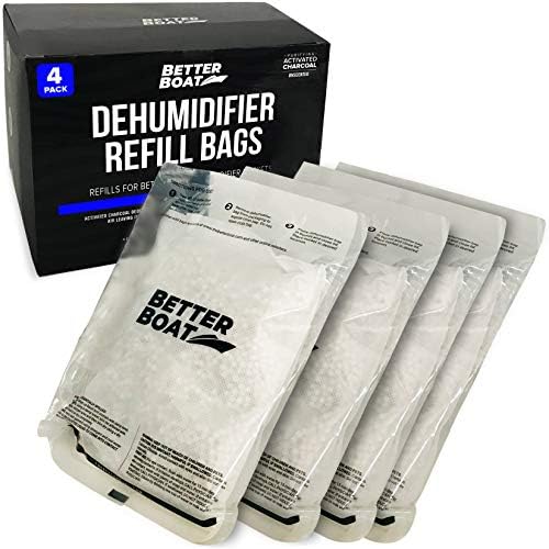 4 Pack Moisture Absorber Refill Bags, Unscented and Fragrance-Free Pellet