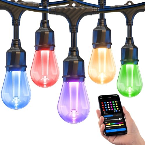 XMCOSY+ Smart Outdoor String Lights 72.5FT, LED Patio Lights App Control