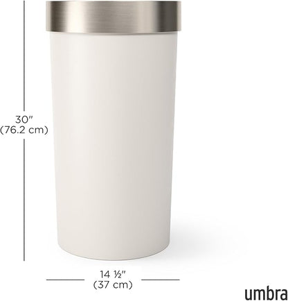 Umbra Vento Kitchen Trash Can with Open Top, Large 16-Gallon (62 L) Capacity, Sand,Polypropylene