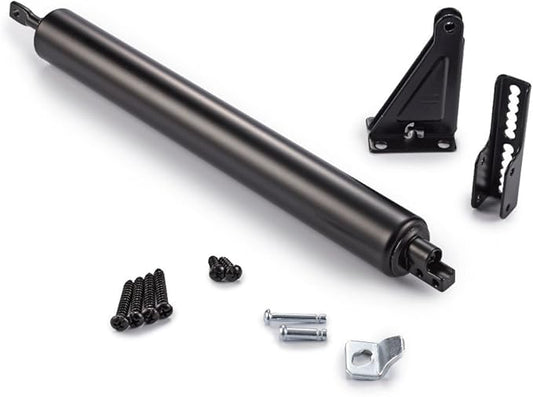 Ideal Security Model 9 Standard Duty Pneumatic Storm and Screen Door Closer, 10.5" L x 1.25" W x 1.25" H, Adjustable Speed, Smooth Closing for Lightweight to Medium Doors, Easy Install, Black