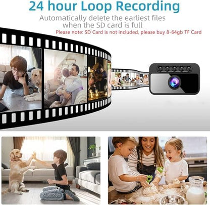 2K Mini Spy Camera WiFi Home Security Hidden Cam Wireless Battery Camera Bluetooth Camera Nanny Cam with Phone App Remote Monitor Video Recording Night Vision Motion Detection