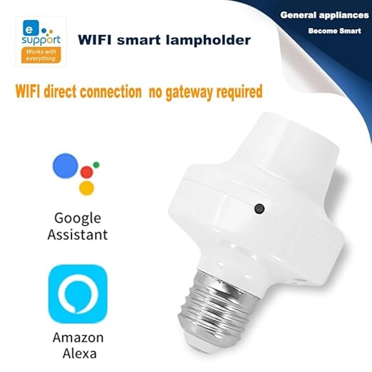 QIACHIP Ewelink Wi-Fi Smart Light Socket E26 E27 Bulb Socket Adapter, APP Remote Timing with 2.4G Wireless Switch, Compatible with Alexa and Google