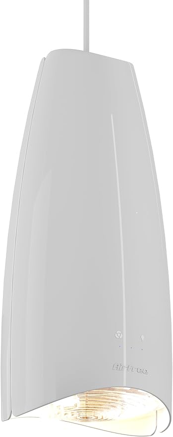 Airfree Lamp Silent Filterless Pendant Air Purifier, Dimmable light, Removes Mold, Prevents Mildew, Activable Capsules for Particles, Odors, VOCs. Remote, 450 sq ft, White