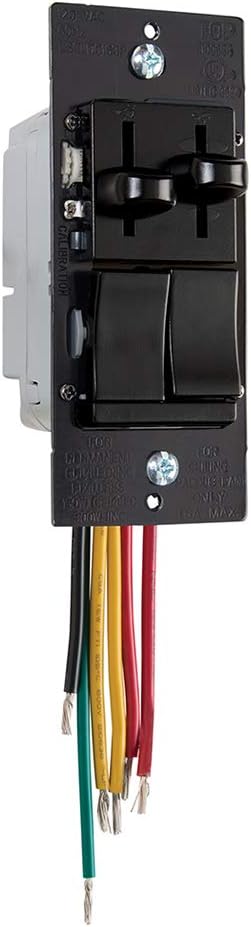Legrand Pass & Seymour 450W LS Series Preset Dimmer Light Switch for Dimmable LED & CFL Bulbs Plus 1.6A Ceiling Fan Control, Single Pole/3-Way, LSCLDC163PBK, Black, 1 Count
