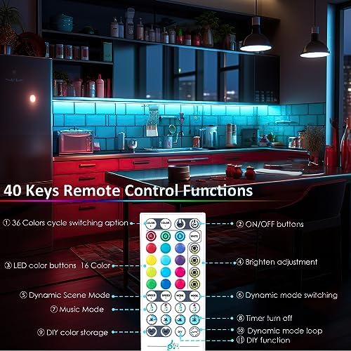 LAFULIT 10 PCS RGB Under Cabinet Lights with App and Remote Control