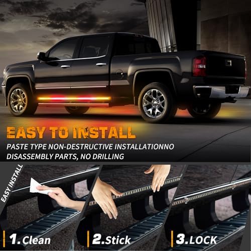 XRIDONSEN 2PCS 60 inch Running Board Strobe Lights Truck Emergency Lights