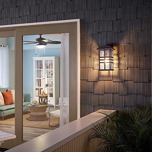 Kichler Beacon Square 17.5" 1 Light Outdoor Wall Light with Clear Hammered Glass in White